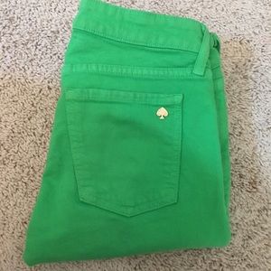 kate spade Broome Street green cropped jeans